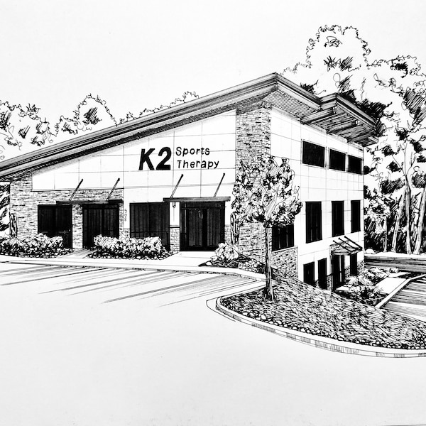 Custom Pen and Ink Building Drawing (Perfect gift for new business owners or retirement gifts!)