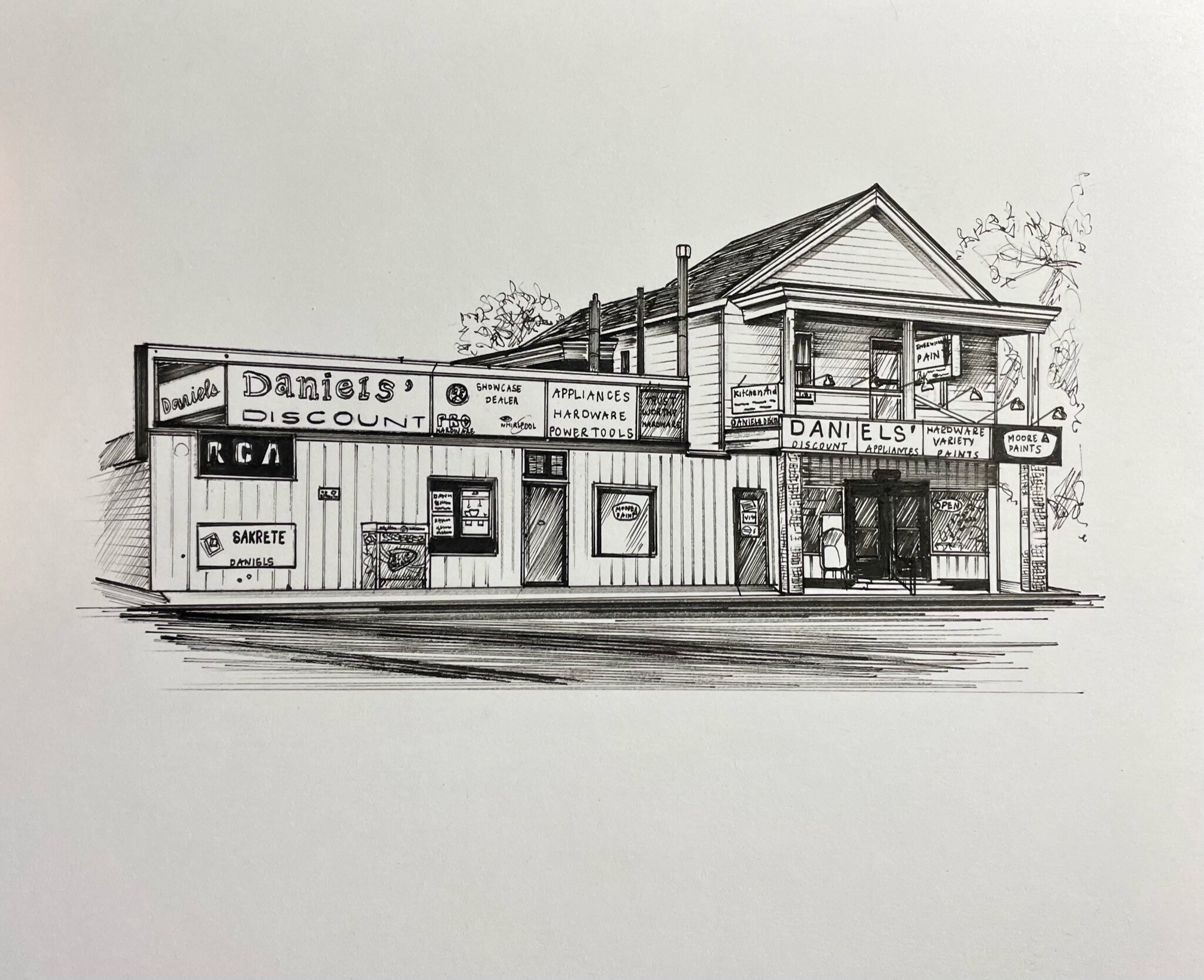Custom Pen and Ink Building Drawing (perfect Gift for New Business ...
