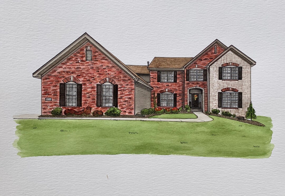 Custom Watercolor Home Painting gift for New Homeowners, Childhood