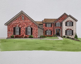 Custom Watercolor Home Painting (Gift for new homeowners, childhood homes, anniversaries, or as a closing gift for realtors!)