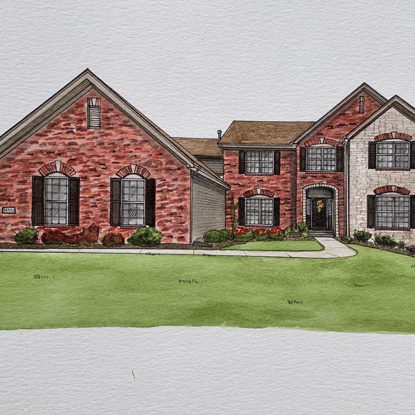 Custom Watercolor Home Painting (Gift for new homeowners, childhood homes, anniversaries, or as a closing gift for realtors!)