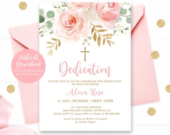 Baby Dedication Invitation Etsy