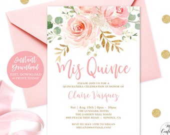quince invitations etsy quinceanero invitations