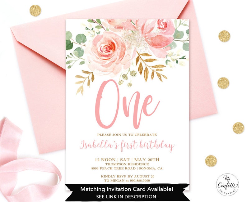 Pink Blush Floral EDITABLE Sign Baby Birthday Milestone Sign MCP821 CJB Baby/'s First Birthday Printable Birthday Milestone Template