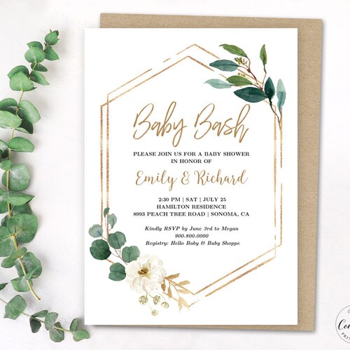 Baby Bash Couple Co Ed Baby Shower Editable Printable Baby Etsy