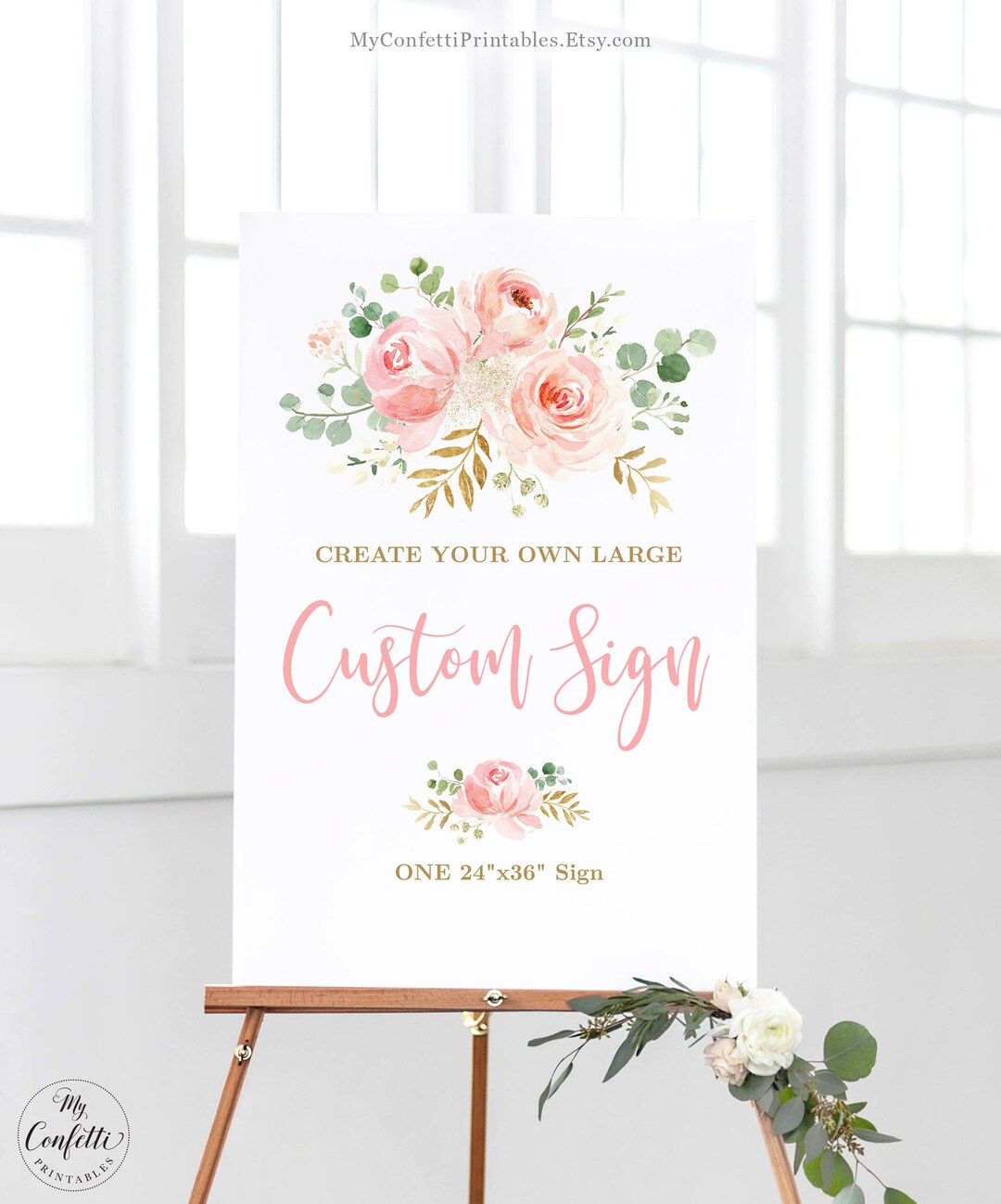 Editable 24x36 DIY Custom Sign Template for ONE 24x36 Inch Sign, Large