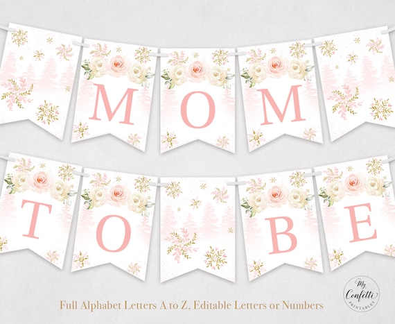 FULL Alphabet, Editable Baby Shower Banner, Printable Birthday