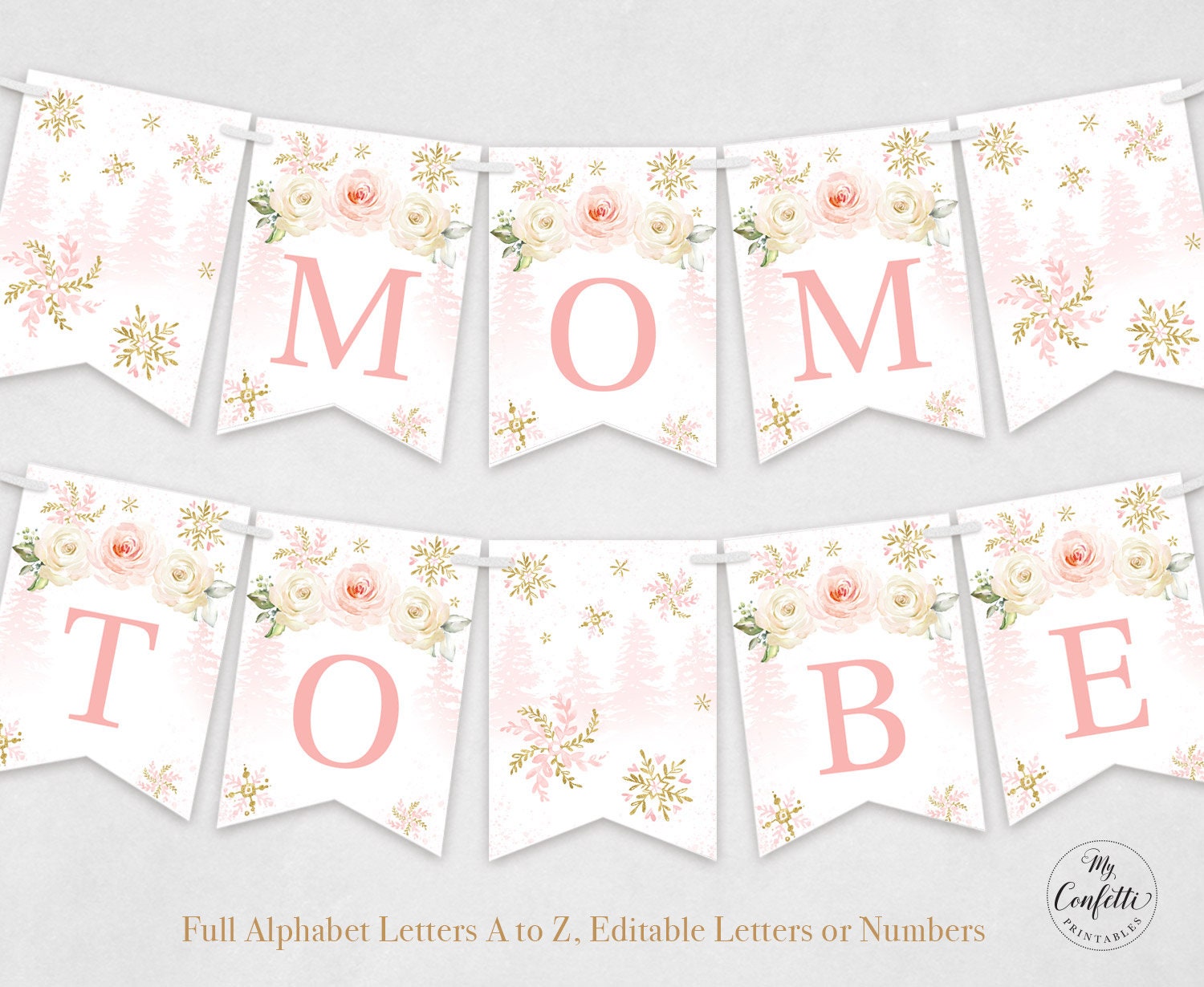 FULL Alphabet Editable Baby Shower Banner Printable Birthday | Etsy