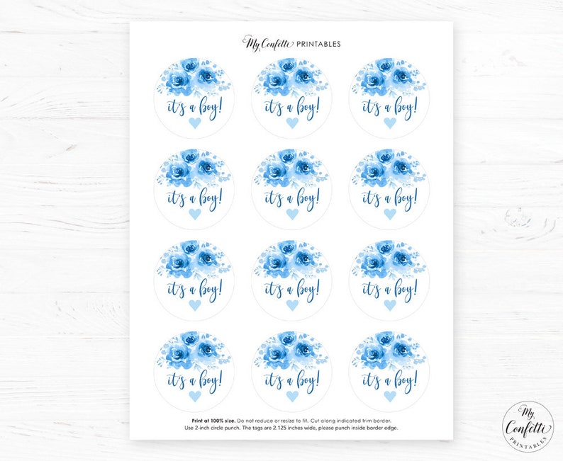 Baby Shower Cupcake Toppers It's a Boy Printable Cupcake - Etsy