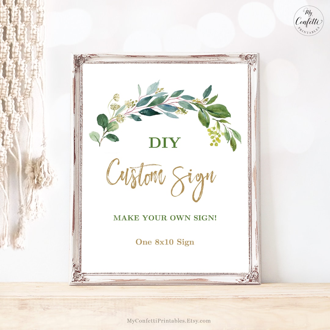 Editable DIY Custom Sign Template for One Custom Sign Etsy