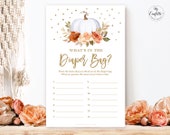 What's in the Diaper Bag Baby Shower Game, Printable Baby Game, Gender Neutral Baby Shower Party Games, Autumn Pumpkin, Fall, MCP92