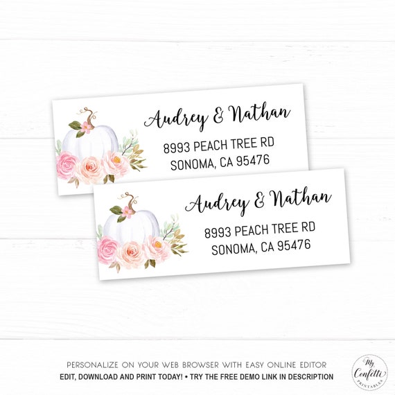 Editable Address Label Template 2.625x1 Label - Etsy
