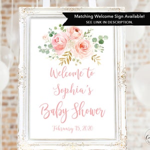 Blush Pink Floral Baby Shower Invitation, EDITABLE Invitation, Printable Baby Shower Invitation Template, Blush Pink, Oh Baby, MCP820, CJB Bild 7