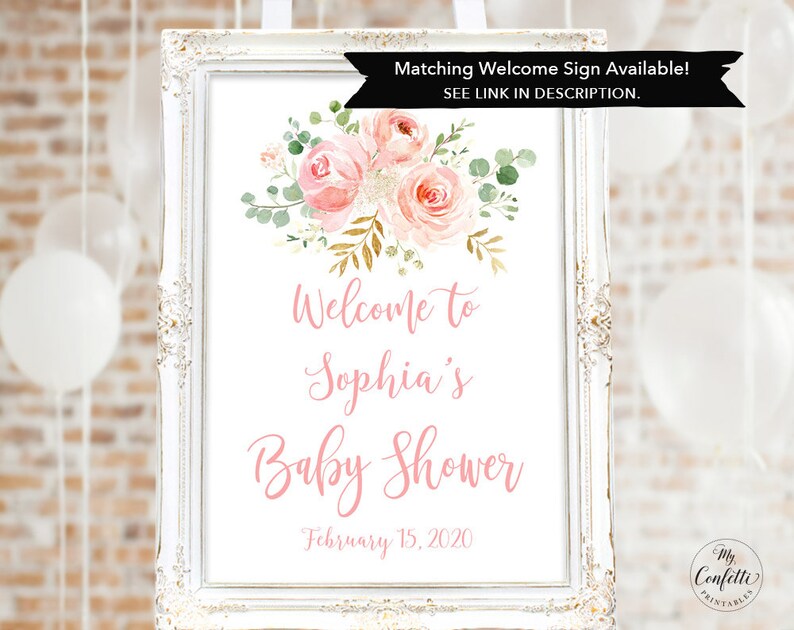 Blush Pink Floral Baby Shower Invitation, EDITABLE Invitation, Printable Baby Shower Invitation Template, Blush Pink, Oh Baby, MCP820, CJB Bild 7