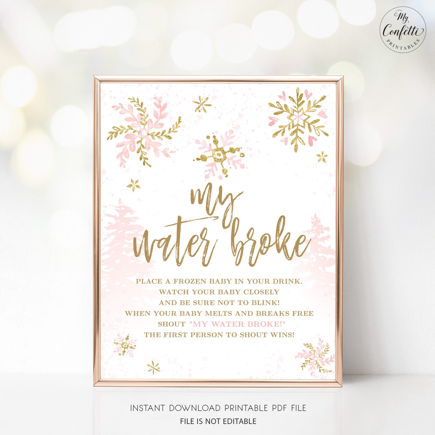 My Water Broke Game Sign Printable My Water Broke Sign Baby - Etsy