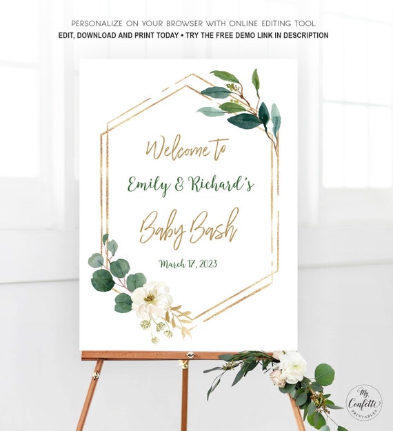 Baby Bash Welcome Sign Printable Large Welcome Sign Template Etsy 日本