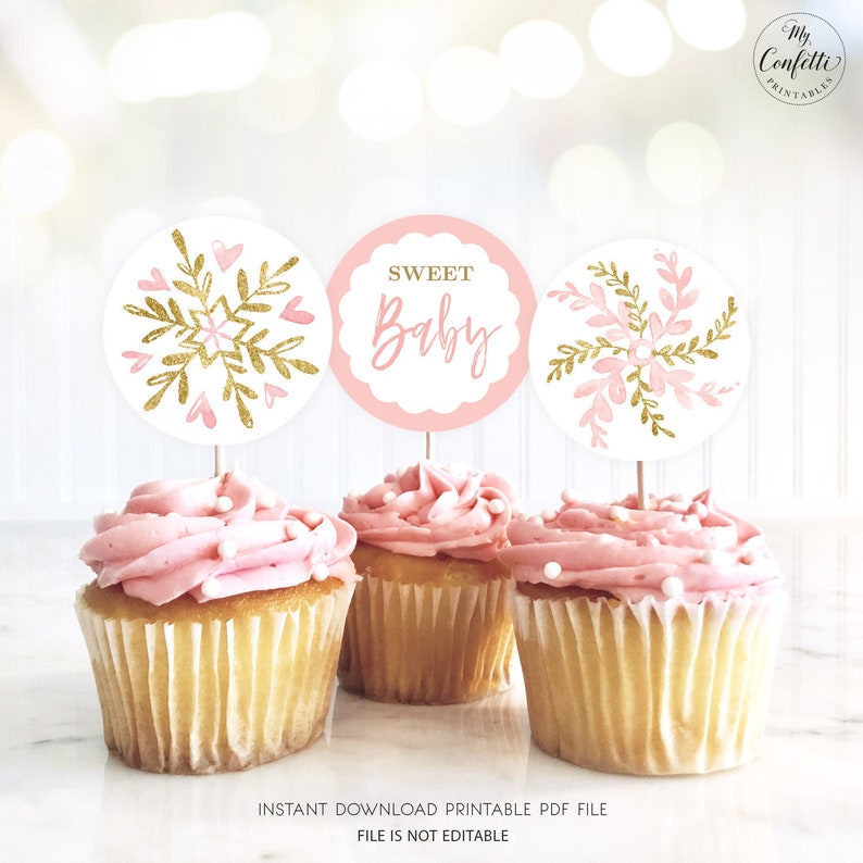 Baby Shower Cupcake Toppers Printable Cupcake Toppers Etsy
