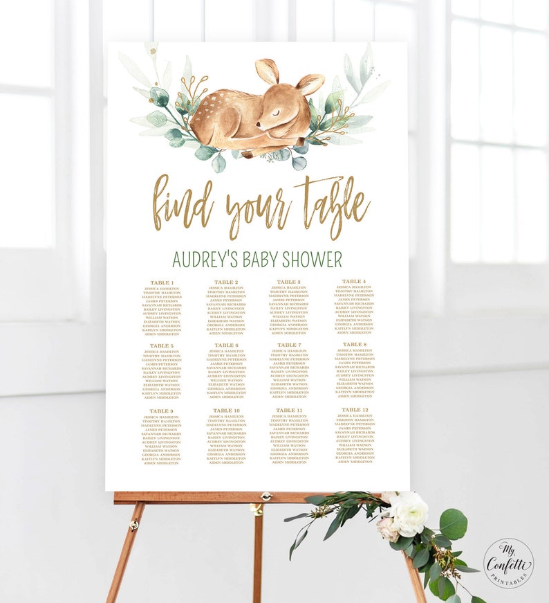Baby Shower Seating Chart Sign Printable Seating Chart Sign Etsy