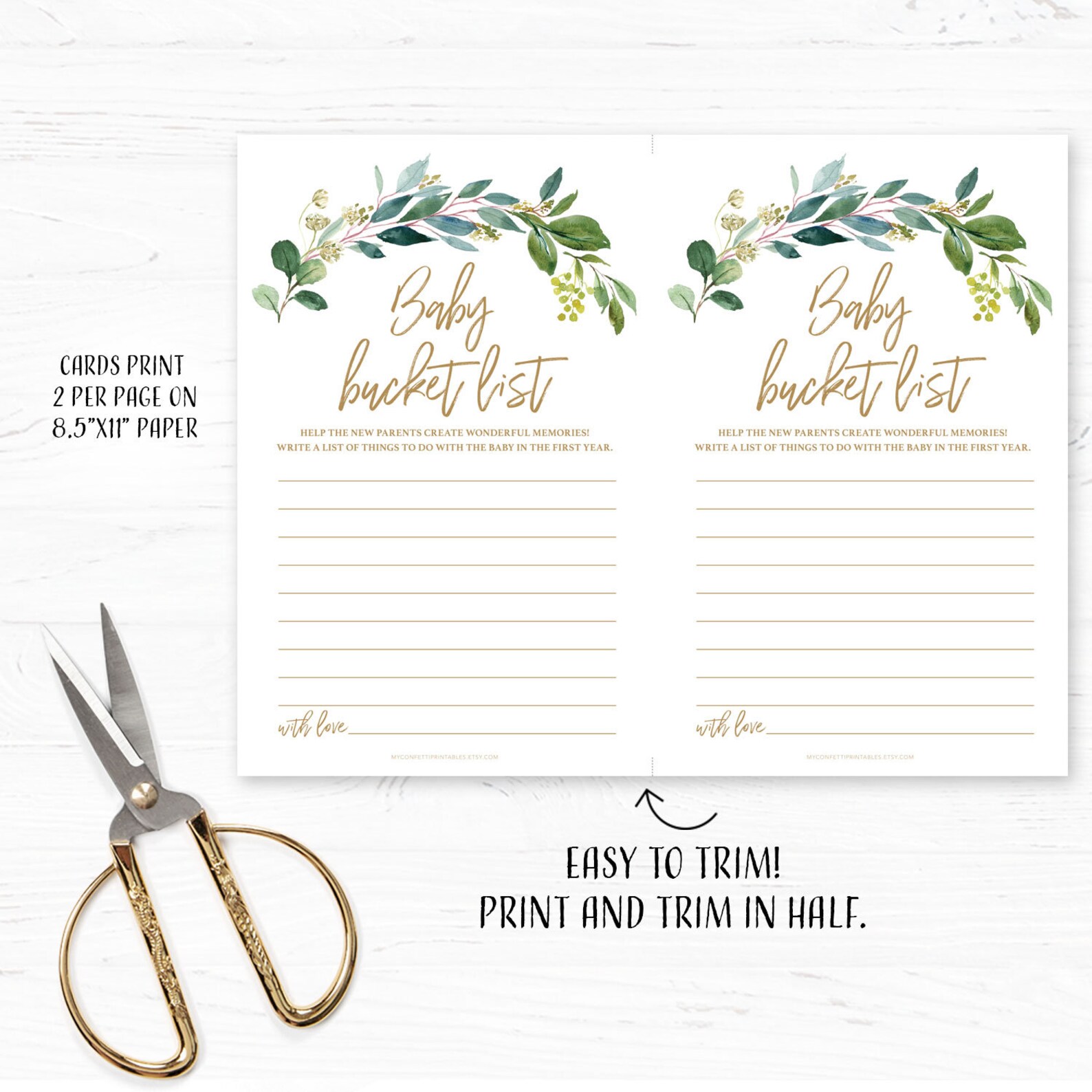 Baby Bucket List Baby Shower Game Printable Baby Shower Game Etsy