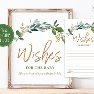 Wishes for Baby Sign and Note Cards, Printable Baby Shower Wishes for Baby Sign and Note Cards, MCP813, MCP814, MCP825