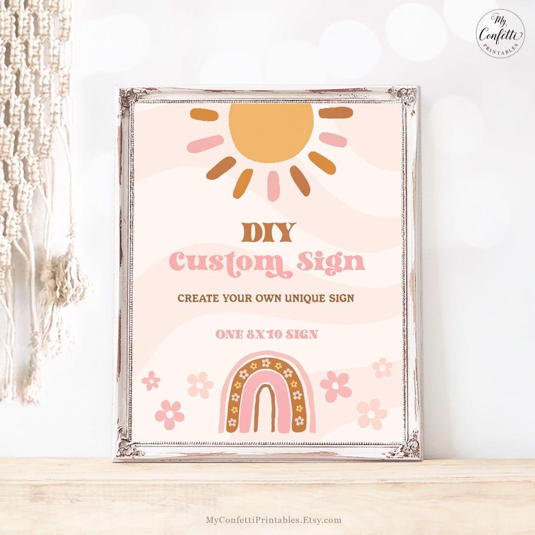 Editable 8x10 Custom Sign Template for ONE 8x10 Inch Sign, Printable ...