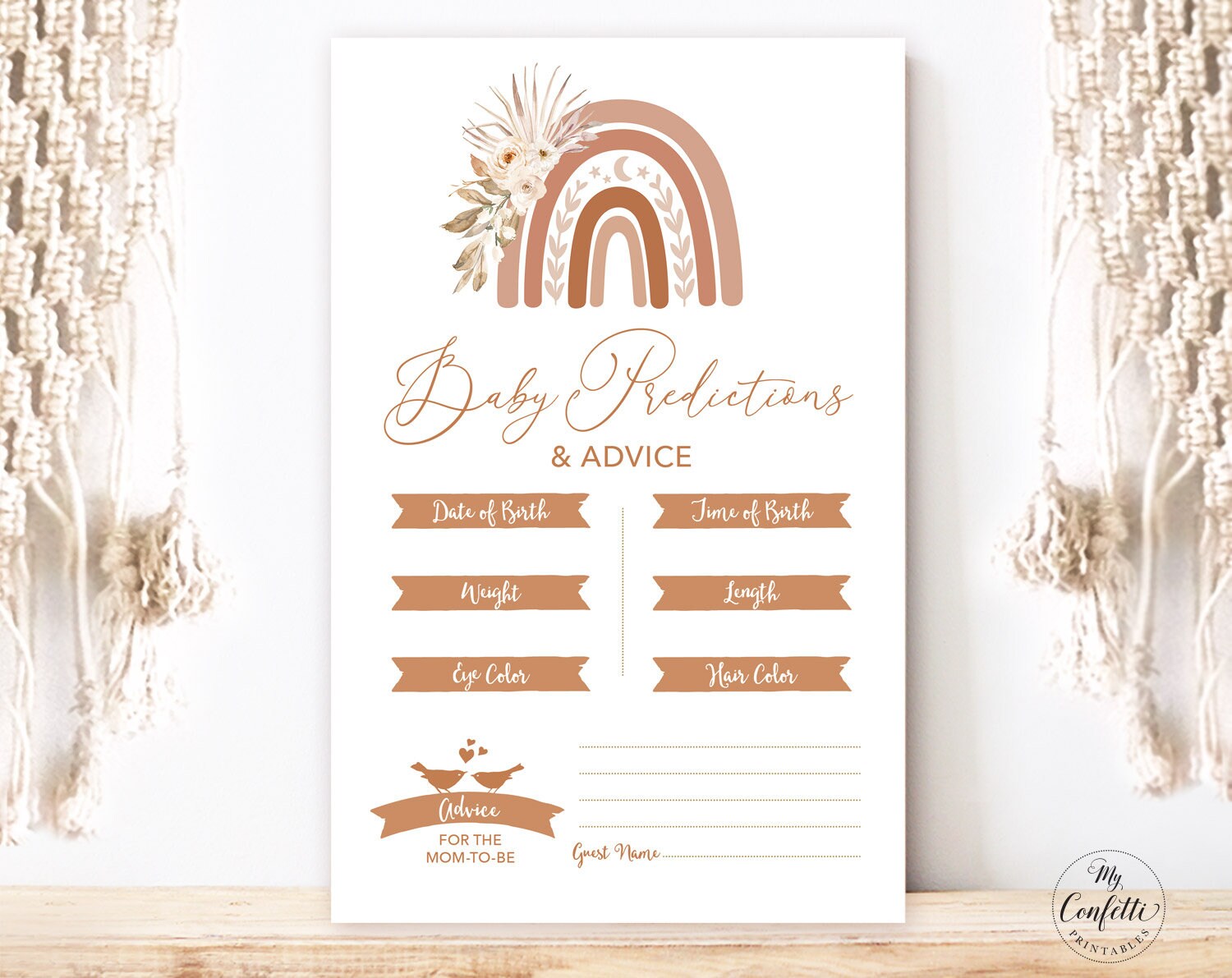 Printable Baby Shower Game Bundle, Six Games Included, Boho Rainbow ...