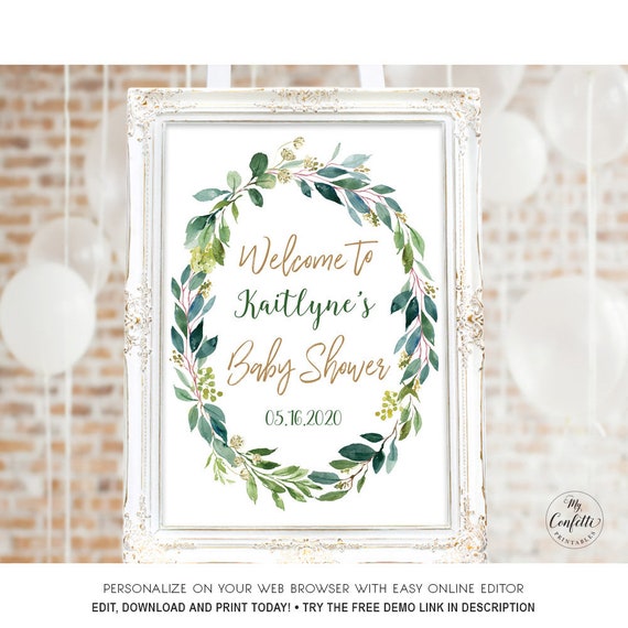 Etsy greenery hotsell baby shower