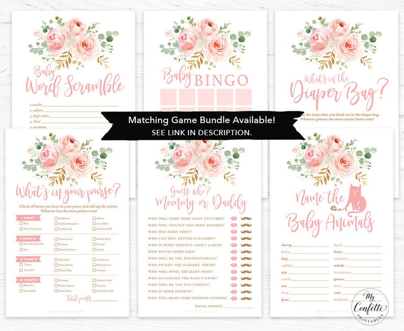 Printable Baby Name Suggestions Sign and Cards Blush Pink Etsy