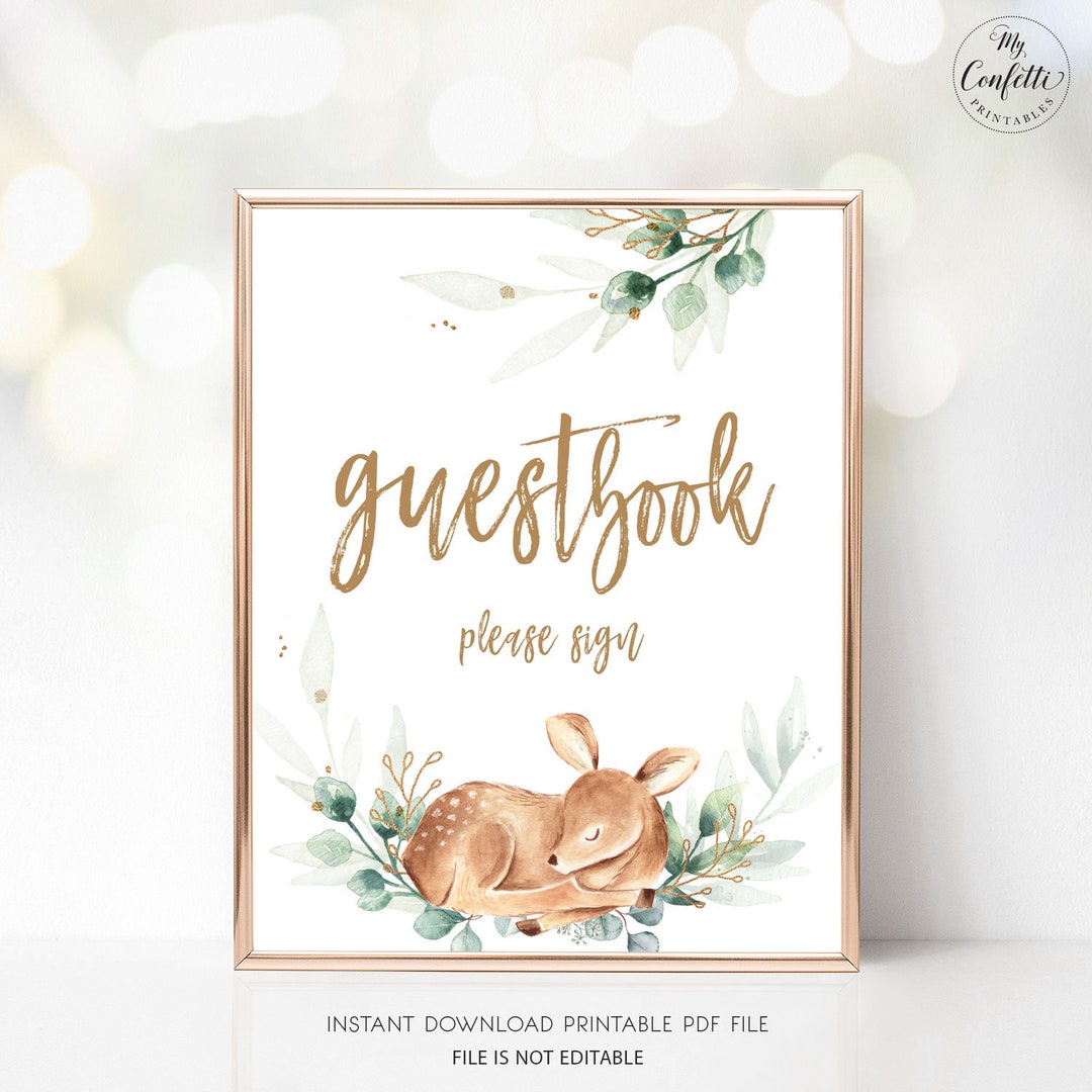 Baby Shower Guestbook Sign, Printable Guest Book Sign for Baby Shower ...