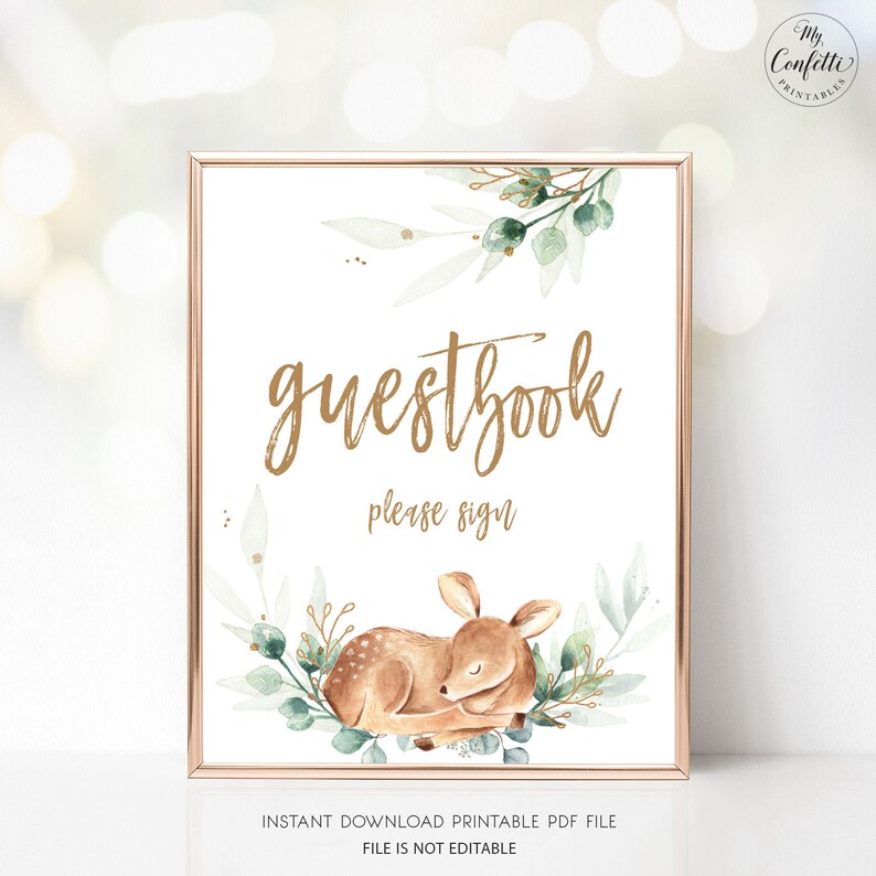 Baby Shower Guestbook Sign Printable Guest Book Sign for Baby - Etsy