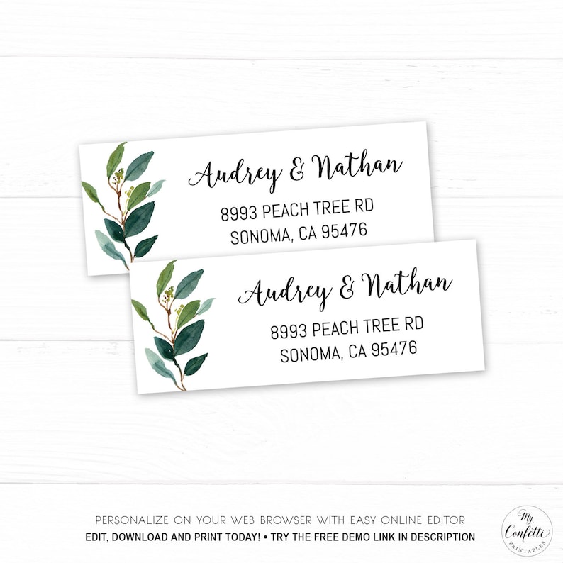Editable Address Label Template 2.625x1 Label Etsy