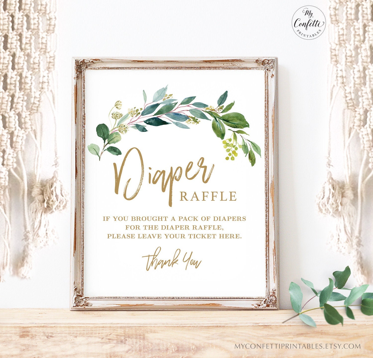 Baby shower cheap diaper raffle