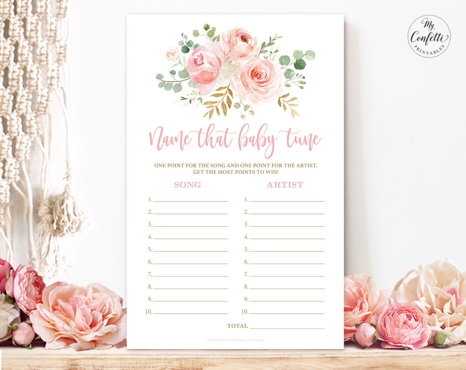 Name That Baby Tune Baby Shower Game Printable Game Blush - Etsy Canada
