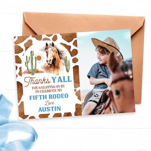 Editable Photo Birthday Thank You Card Template, Any AGE, Printable ...