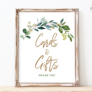 Greenery Cards & Gifts Sign, Printable Baby Shower Cards and Gifts Sign, Neutral, Boy, Girl, Modern, MCP813, MCP814, MCP815, MCP825, MCP831