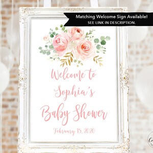 DIGITAL Baby Shower Invitation, Electronic, Girl Baby Shower Invite, Editable, It's a Girl, Blush Pink Floral, Textable, MCP820, CJB image 4