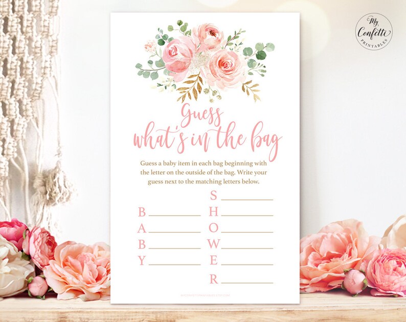 Guess What's in the Bag Baby Shower Game Printable Baby Etsy