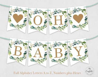 printable alphabet banner set letters a to z numbers plus etsy