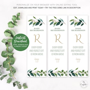 Printable Bookmark Favors, Editable Bookmark Template, Birthday, Baby Showers, DIY Bookmarks, MCP813, MCP814, MCP815, MCP831, CJB