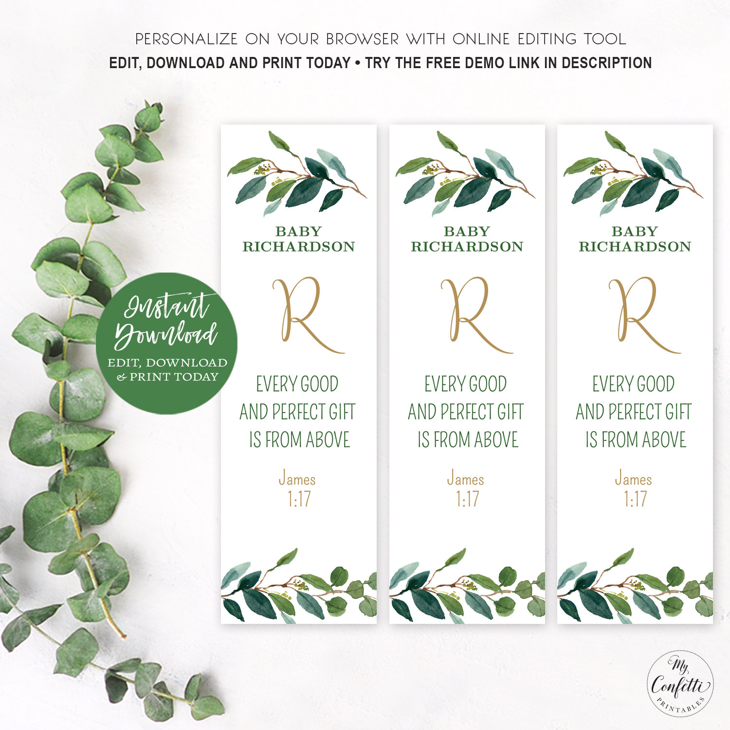 printable bookmark favors editable bookmark template etsy
