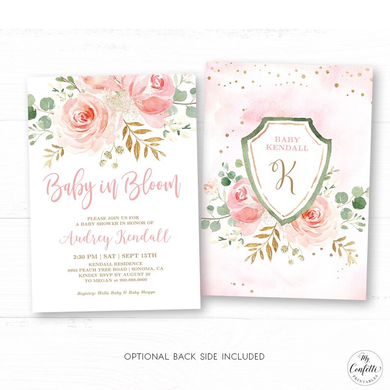 baby shower invitations baby shower themes for girls baby in bloom theme