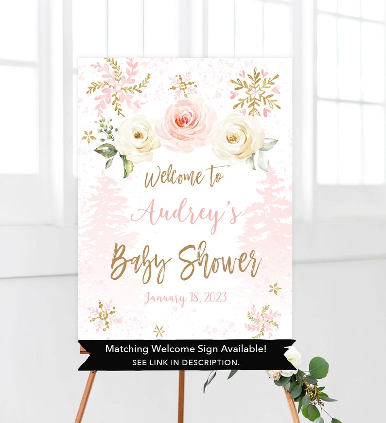 Printable Baby Shower Activity Family Tradtions Sign and Cards Winter Game Family Traditions Sign and Card Template Snowflake MCP842