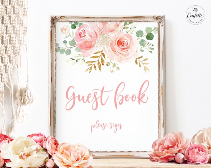 Baby Shower Guest Book Sign Printable Party Guest Book Sign Etsy
