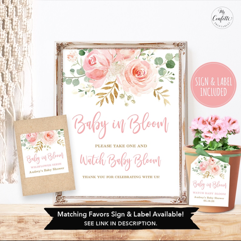 DIGITAL Baby Shower Invitation, Electronic, Girl Baby Shower Invite, Editable, It's a Girl, Blush Pink Floral, Textable, MCP820, CJB image 9