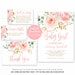 Blush Baby Shower Invitation Girl, Printable Girl Baby Shower Invitation Bundle, EDITABLE, Template, Sweet Baby Girl, Floral, MCP820, CJB
