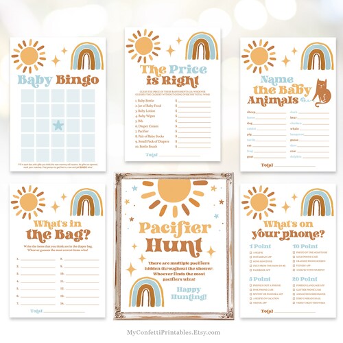 Disfuco Baby Shower Bingo Game Cards - 25 Cards For Boy/Gender Reveal Party, Blue Design - View #6