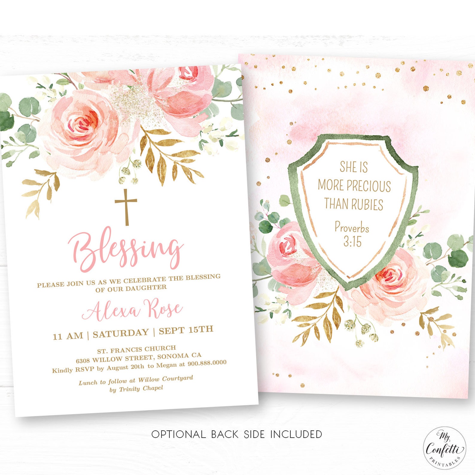 Blessing Invitation Editable Blessing Invitation Template Etsy
