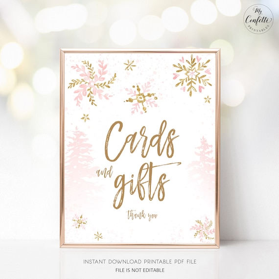 Cards &amp; Gifts Sign Printable Baby Shower Cards and Gifts | Etsy