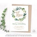 Editable Greenery 3rd Birthday Party Invitation, Printable Third ...