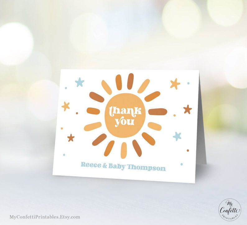 Thanks Reece Editable Thank You Card Template, Printable Thank You Cards, Baby ...